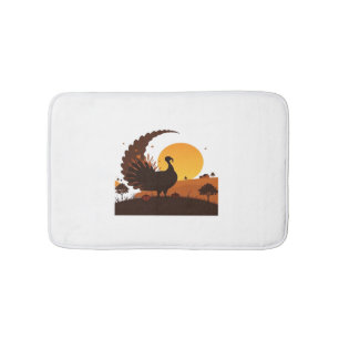 Thanksgiving Turkey Silhouette – Sunset Harvest Sc Bath Mat