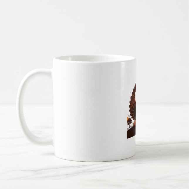 Thanksgiving Turkey Silhouette – Sunset Harvest Sc Coffee Mug (Left)