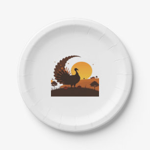 Thanksgiving Turkey Silhouette – Sunset Harvest Sc Paper Plate