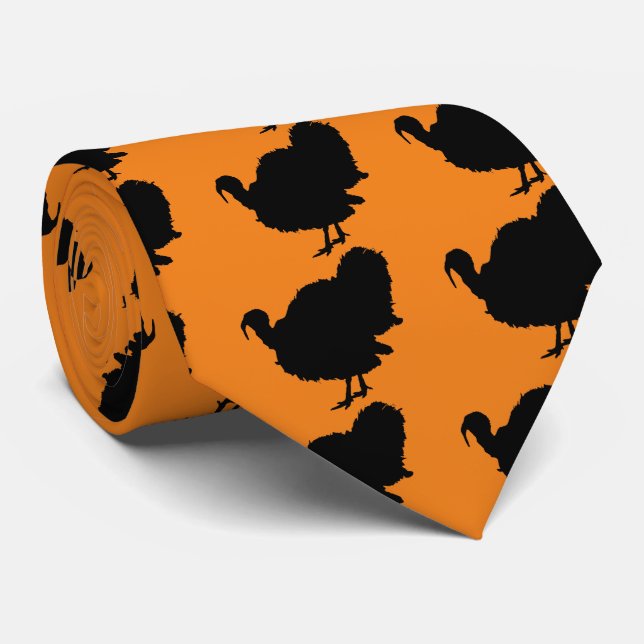 Thanksgiving Turkey Silhouette Tie (Rolled)