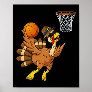 Thanksgiving Turkey Sketll Player Funny Boys Girls Poster