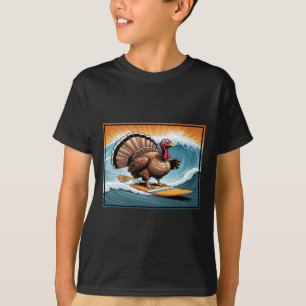 Thanksgiving Turkey Surfing A Wave T-Shirt