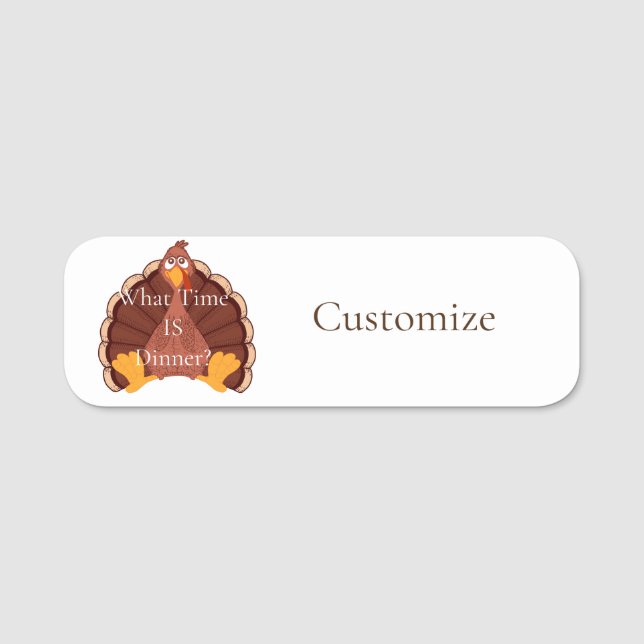 Thanksgiving Turkey Thunder_Cove   Name Tag (Front)
