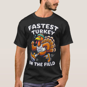 Thanksgiving Turkey Trot 2025 Fastest Turkey On Th T-Shirt