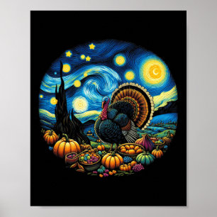 Thanksgiving Turkey Van Gogh Starry Night Turkey D Poster