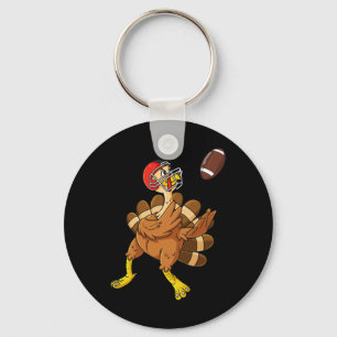 Thanksgiving Turkey Wide Receiver Football Boys Ki Keychain