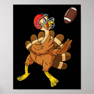 Thanksgiving Turkey Wide Receiver Football Boys Ki Poster