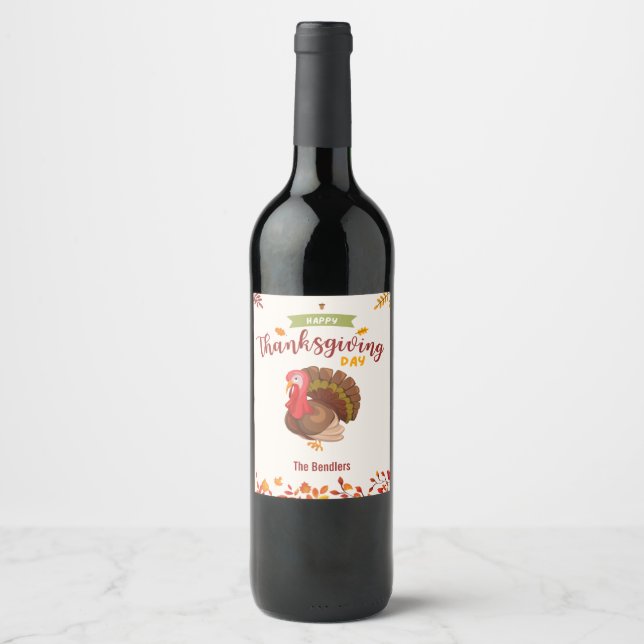 Thanksgiving Turkey Wine Étiquette (Devant)