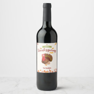 Thanksgiving Turkey Wine Label