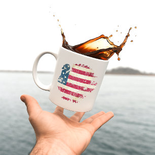 Thanksgiving Turkey With American Flag Coffee Mug