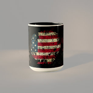 Thanksgiving Turkey With American Flag Mug