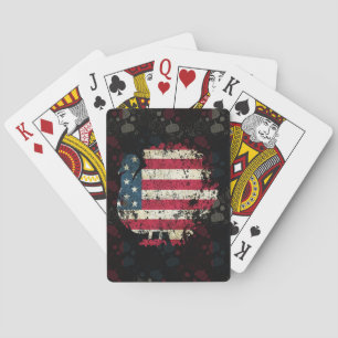 Thanksgiving Turkey With American Flag Playing Cards
