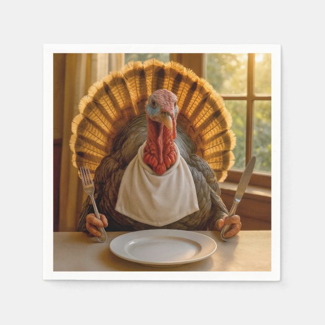 Thanksgiving Turkey With Knife and Fork Napkin (Front)