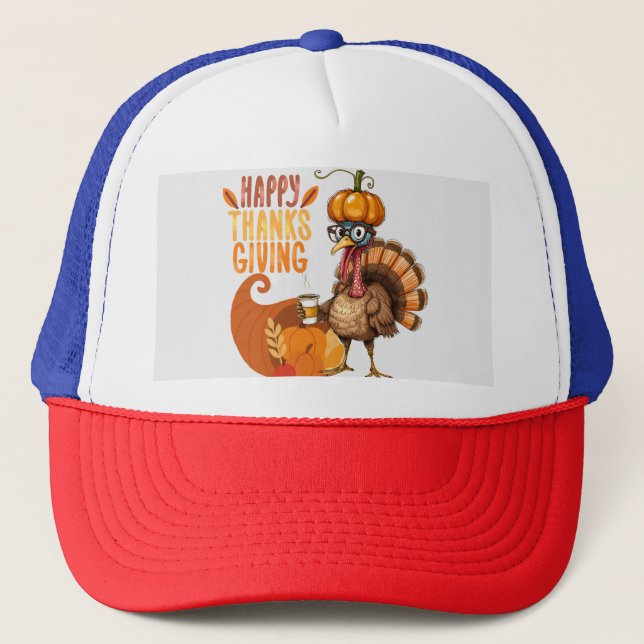 Thanksgiving Turkey with Pumpkin Hat (Front)