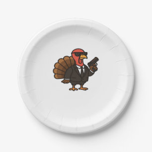 Thanksgiving Turkey with Pumpkin Pie Essential T-S Paper Plate