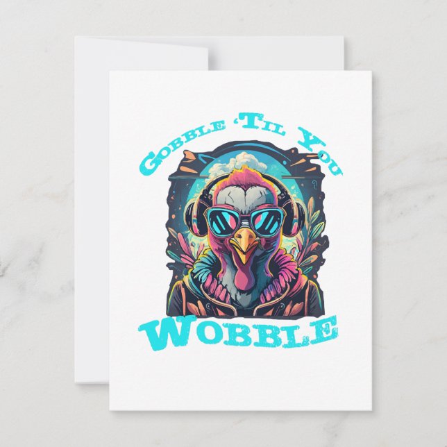 Thanksgiving Turkey Wobble Invitation (Front)