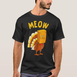 Thanksgiving Turkey Women Men Kids Fake Cat T-Shirt