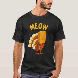 Thanksgiving Turkey Women Men Kids Fake Cat T-Shirt