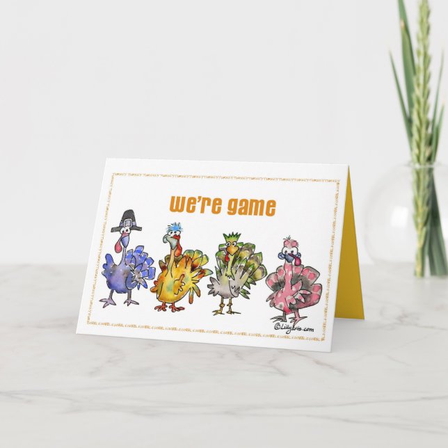 Thanksgiving Turkeys Greeting Card (Front)
