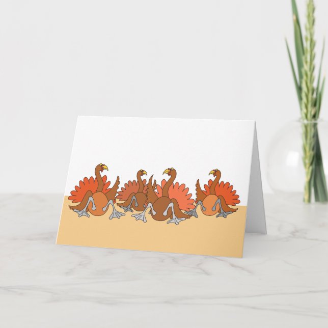 Thanksgiving Turkeys Holiday Card (Front)
