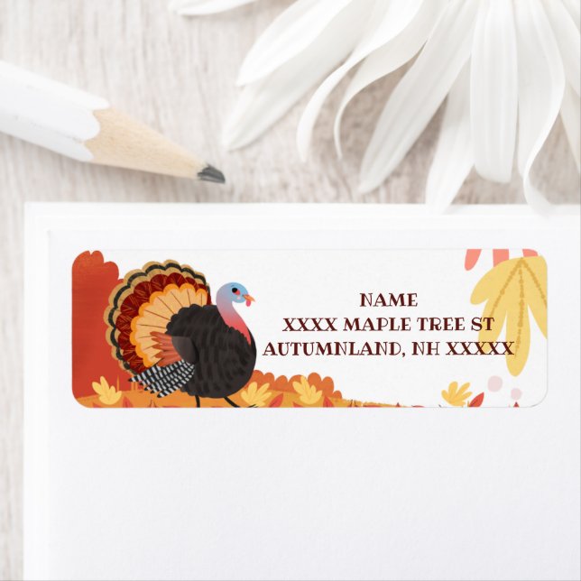 Thanksgiving Turquie and Fall Leaves (En situation)