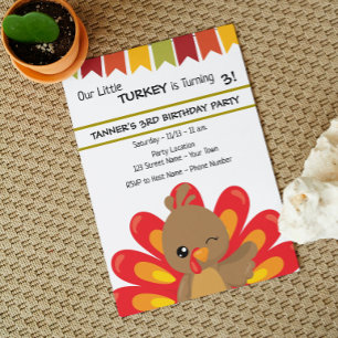 Thanksgiving Turquie Anniversaire Invitation
