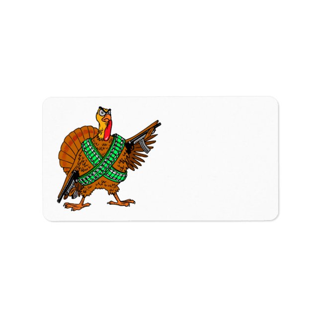 Thanksgiving Turquie Drôle Stickers Adresse (Devant)