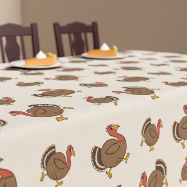 Thanksgiving Turquie Motif nappe (A fun turkey pattern tablecloth perfect for Thanksgiving fun!)