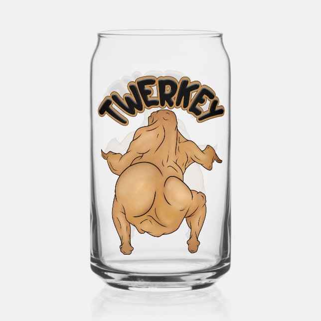 Thanksgiving Twerkey Drinkware Set Can Glass (Front)