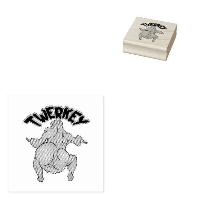 Thanksgiving Twerkey Wood Art Stamp (Stamped)