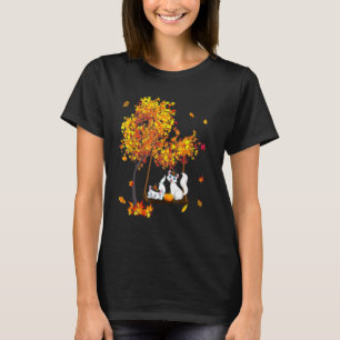 Thanksgiving Two Cats Wearing Hat Fall Tree Owner T-Shirt