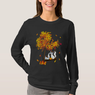 Thanksgiving Two Cats Wearing Hat Fall Tree Owner T-Shirt
