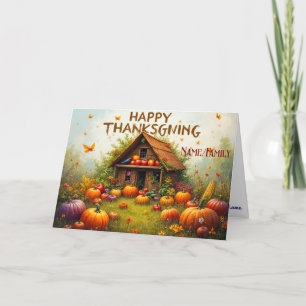 Thanksgiving Vegetable House Card