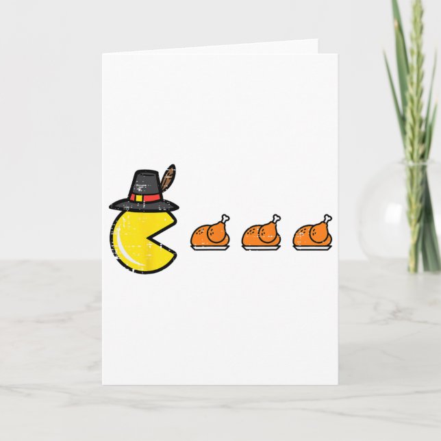 Thanksgiving Video Game Eating Turkey Gamer Men Wo Card (Front)