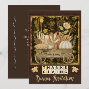 THANKSGIVING WAGON DINNER INVITATION