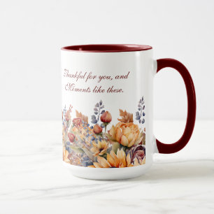 Thanksgiving-Watercolor Fall Flowers- Mug