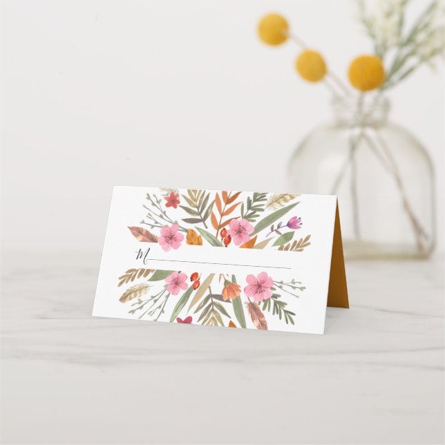 THANKSGIVING WATERCOLOR FALL FOLIAGE PLACE CARDS (Front)
