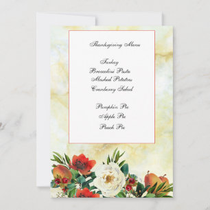 Thanksgiving Watercolor Flower Stationery Invitation