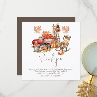 Thanksgiving watercolor illustration thank you card