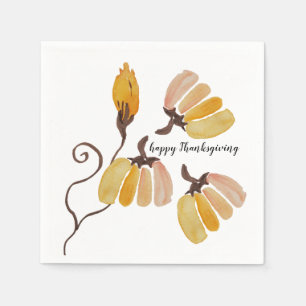 Thanksgiving Watercolor Pumpkins Napkin