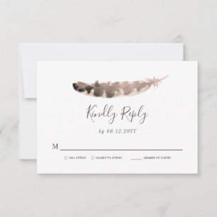 Thanksgiving Wedding   Bright Turkey Feather RSVP Card