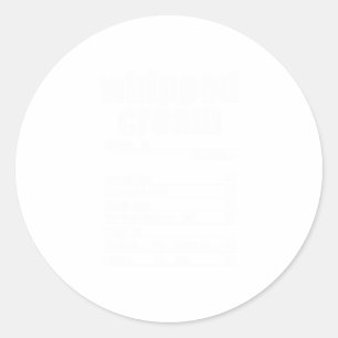 Thanksgiving Whipped Cream Nutritional Facts Classic Round Sticker