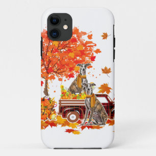 Thanksgiving Whippet Riding Red Plaid Pickup Truck iPhone 11 Case