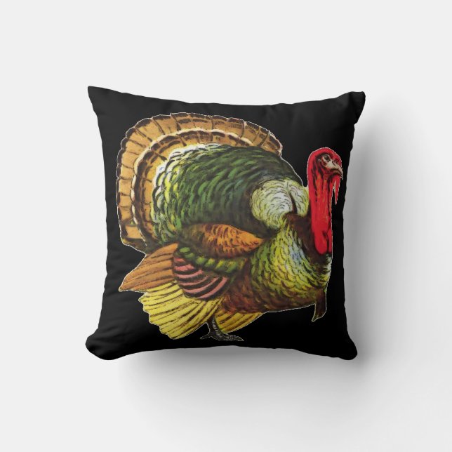 Thanksgiving wild turkey pillow (Front)