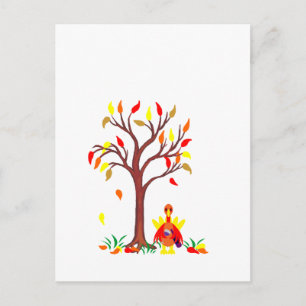 Thanksgiving Wine Drinking Turkey Holiday Postcard