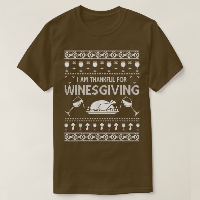 Thanksgiving Winesgiving Ugly Christmas Sweater  (Design Front)