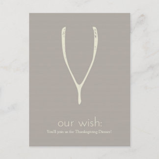 Thanksgiving Wishbone Dinner Invitation/Greeting Invitation Postcard