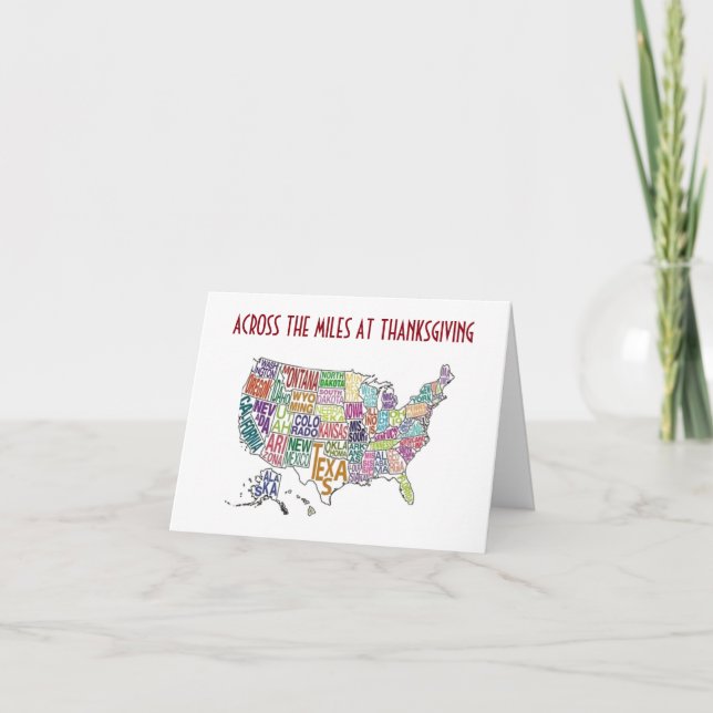 THANKSGIVING WISHES ACROSS THE MILES CARD (Front)