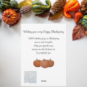 Thanksgiving Wishes Frame Maze Pumpkins White Holiday Card