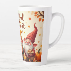 Thanksgiving wishes gnome latte mug